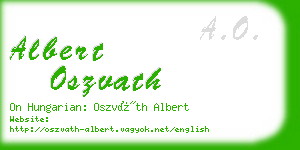 albert oszvath business card